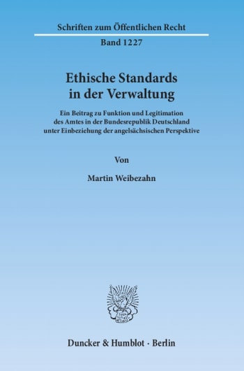 Cover: Ethische Standards in der Verwaltung