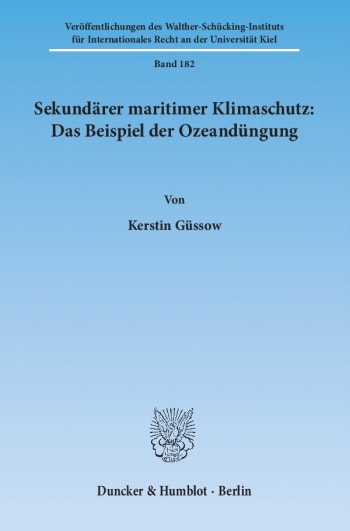 Cover: Sekundärer maritimer Klimaschutz: Das Beispiel der Ozeandüngung