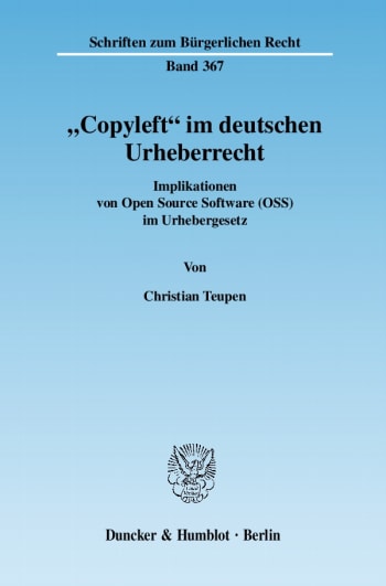 Cover: »Copyleft« im deutschen Urheberrecht