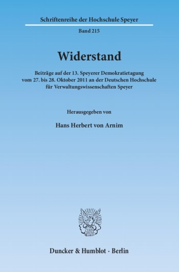 Cover: Widerstand