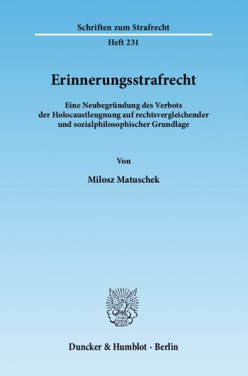 Cover: Erinnerungsstrafrecht