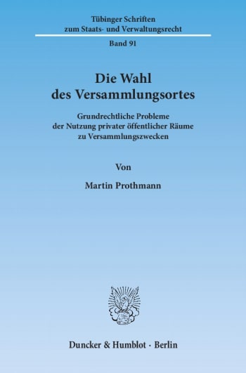 Cover: Die Wahl des Versammlungsortes