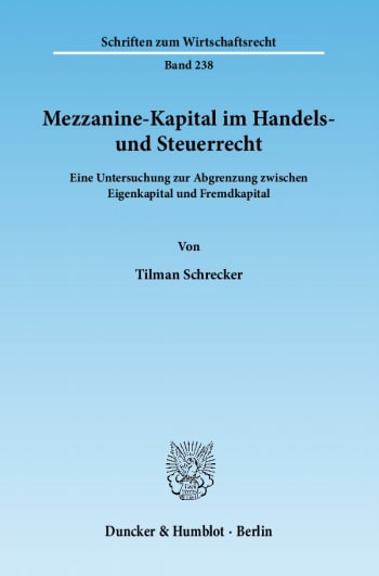 Cover: Mezzanine-Kapital im Handels- und Steuerrecht