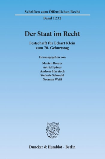 Cover: Der Staat im Recht