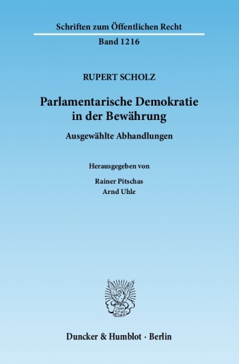 Cover: Parlamentarische Demokratie in der Bewährung