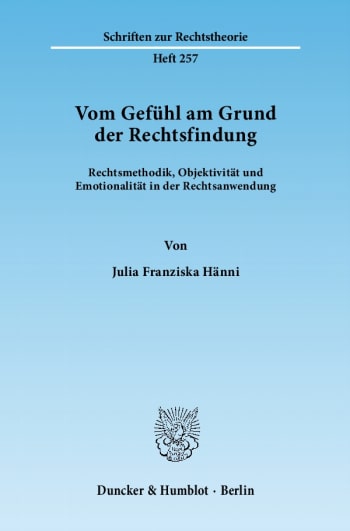 Cover: Vom Gefühl am Grund der Rechtsfindung