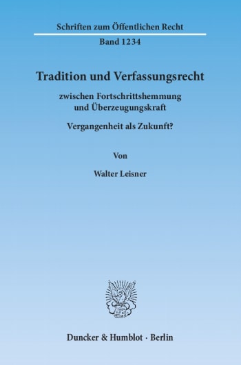 Cover: Tradition und Verfassungsrecht