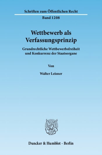 Cover: Wettbewerb als Verfassungsprinzip