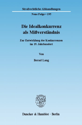 Cover: Die Idealkonkurrenz als Mißverständnis