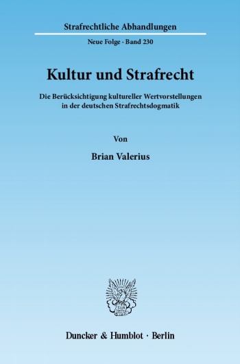 Cover: Kultur und Strafrecht