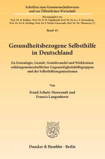 Cover: Gesundheitsbezogene Selbsthilfe in Deutschland