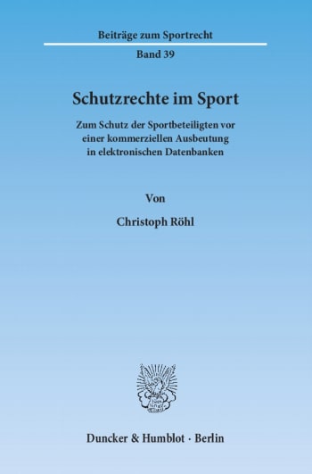 Cover: Schutzrechte im Sport