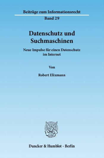 Cover: Datenschutz und Suchmaschinen