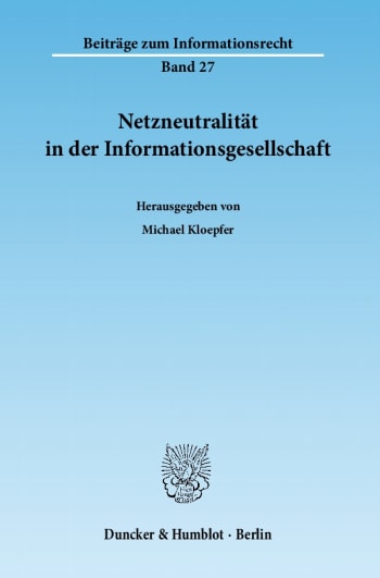 Cover: Netzneutralität in der Informationsgesellschaft