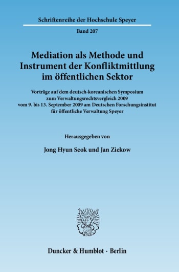 Cover: Mediation als Methode und Instrument der Konfliktmittlung im öffentlichen Sektor