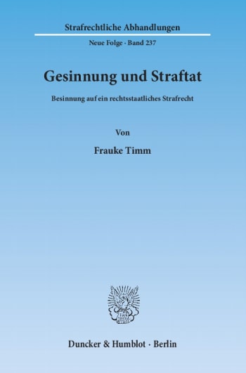 Cover: Gesinnung und Straftat