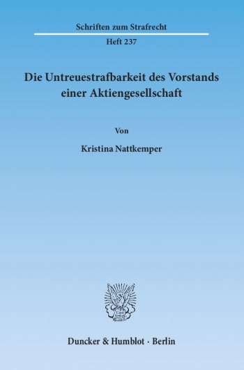 Cover: Die Untreuestrafbarkeit des Vorstands einer Aktiengesellschaft