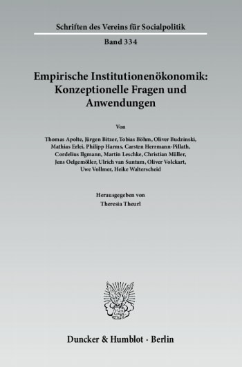 Cover: Empirische Institutionenökonomik: Konzeptionelle Fragen und Anwendungen