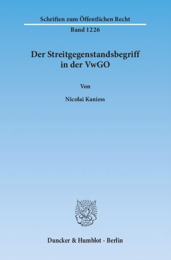 Cover: Der Streitgegenstandsbegriff in der VwGO