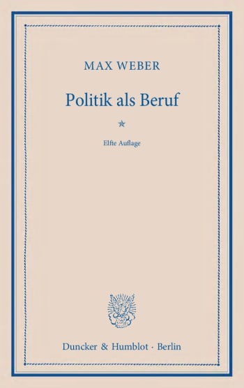 Cover: Politik als Beruf