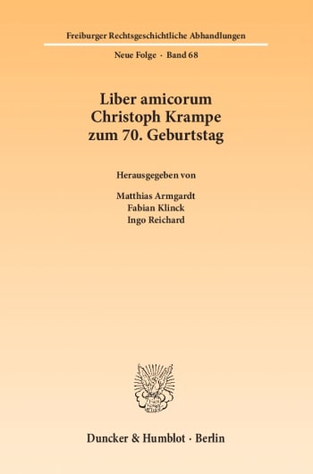 Cover: Liber amicorum Christoph Krampe zum 70. Geburtstag