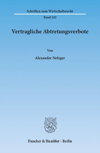 Cover: Vertragliche Abtretungsverbote