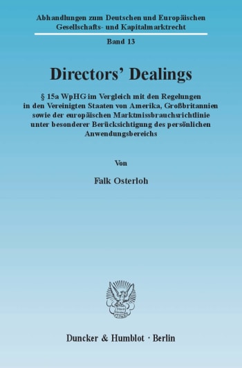 Cover: Directors' Dealings