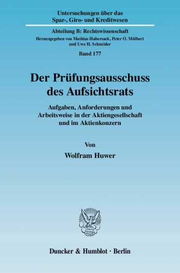 Cover: Der Prüfungsausschuss des Aufsichtsrats