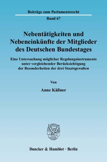 Cover: Nebentätigkeiten und Nebeneinkünfte der Mitglieder des Deutschen Bundestages