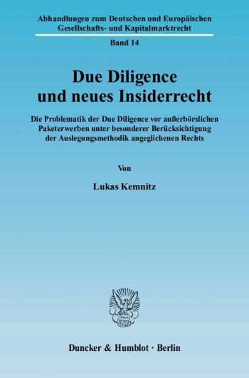 Cover: Due Diligence und neues Insiderrecht