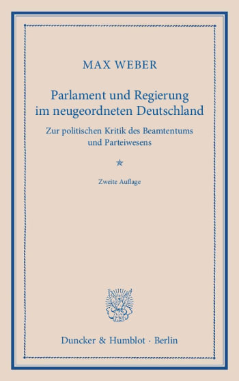 Cover: Parlament und Regierung im neugeordneten Deutschland