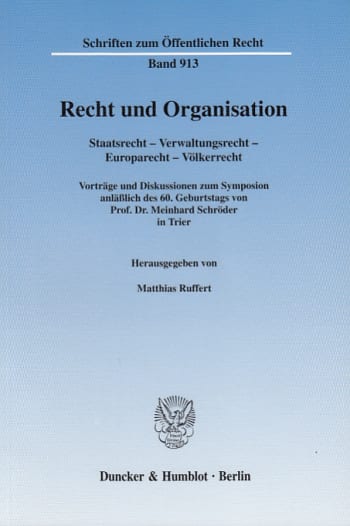 Cover: Recht und Organisation