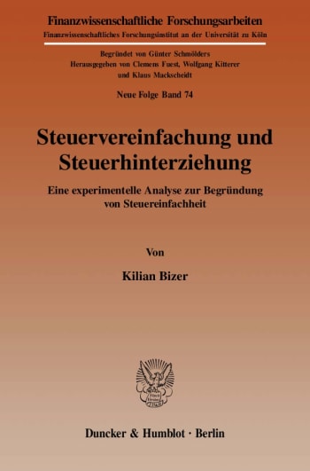 Cover: Steuervereinfachung und Steuerhinterziehung