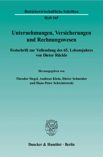 Cover: Unternehmungen, Versicherungen und Rechnungswesen