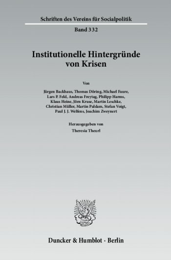 Cover: Institutionelle Hintergründe von Krisen