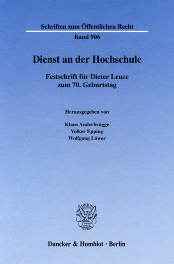 Cover: Dienst an der Hochschule