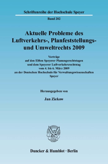 Cover: Aktuelle Probleme des Luftverkehrs-, Planfeststellungs- und Umweltrechts 2009