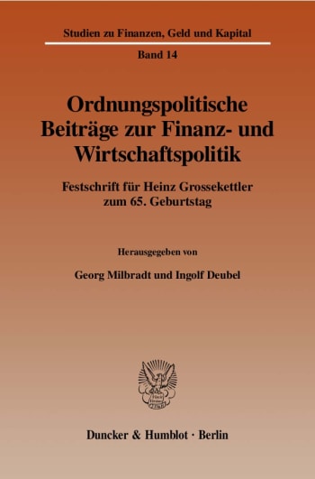 Cover: Ordnungspolitische Beiträge zur Finanz- und Wirtschaftspolitik