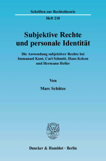 Cover: Subjektive Rechte und personale Identität