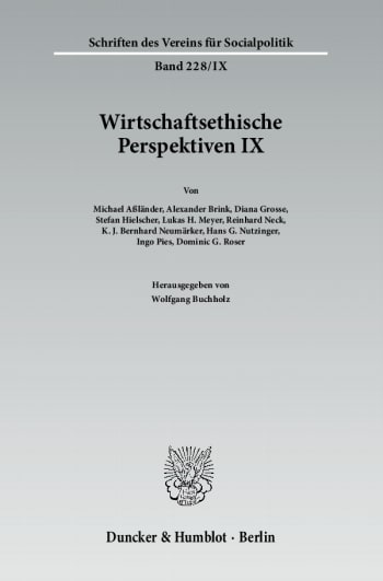 Cover: Wirtschaftsethische Perspektiven IX