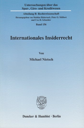 Cover: Internationales Insiderrecht