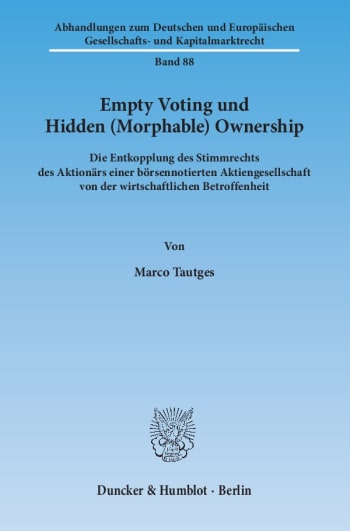 Cover: Empty Voting und Hidden (Morphable) Ownership