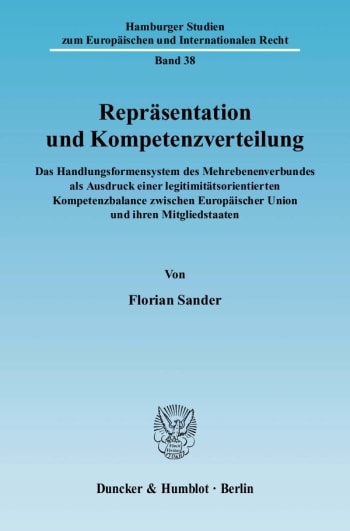 Cover: Repräsentation und Kompetenzverteilung