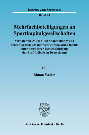 Cover: Mehrfachbeteiligungen an Sportkapitalgesellschaften