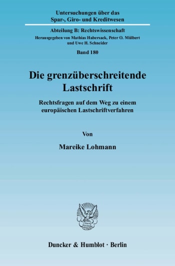 Cover: Die grenzüberschreitende Lastschrift