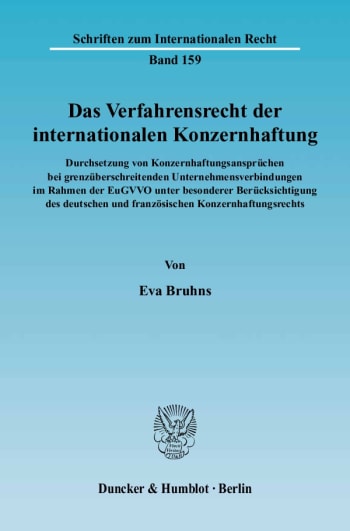 Cover: Das Verfahrensrecht der internationalen Konzernhaftung