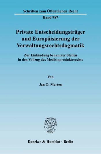 Cover: Private Entscheidungsträger und Europäisierung der Verwaltungsrechtsdogmatik