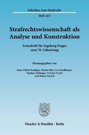 Cover: Strafrechtswissenschaft als Analyse und Konstruktion