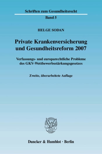 Cover: Private Krankenversicherung und Gesundheitsreform 2007