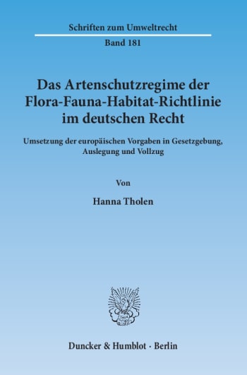 Cover: Das Artenschutzregime der Flora-Fauna-Habitat-Richtlinie im deutschen Recht